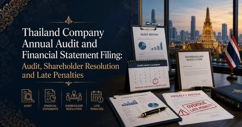 Thailand Company Annual Audit and Financial Statement Filing: Audit, Shareholder Resolution and Late Penalties