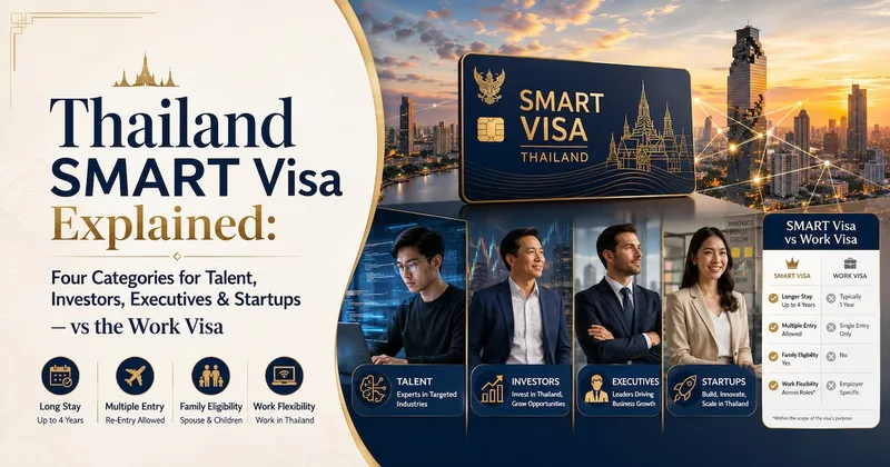 Thailand SMART Visa Explained: Four Categories for Talent, Investors, Executives & Startups — vs the Work Visa