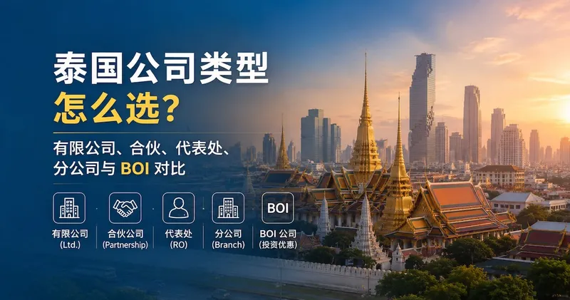 泰国公司类型怎么选?有限公司、合伙、代表处、分公司与 BOI 对比