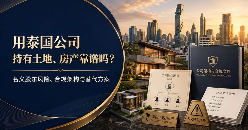 用泰国公司持有土地、房产靠谱吗?名义股东风险、合规架构与替代方案