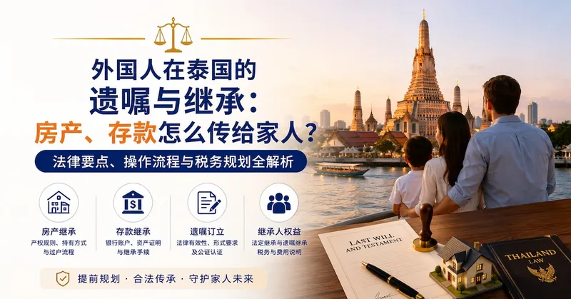 外国人在泰国的遗嘱与继承:房产、存款怎么传给家人?