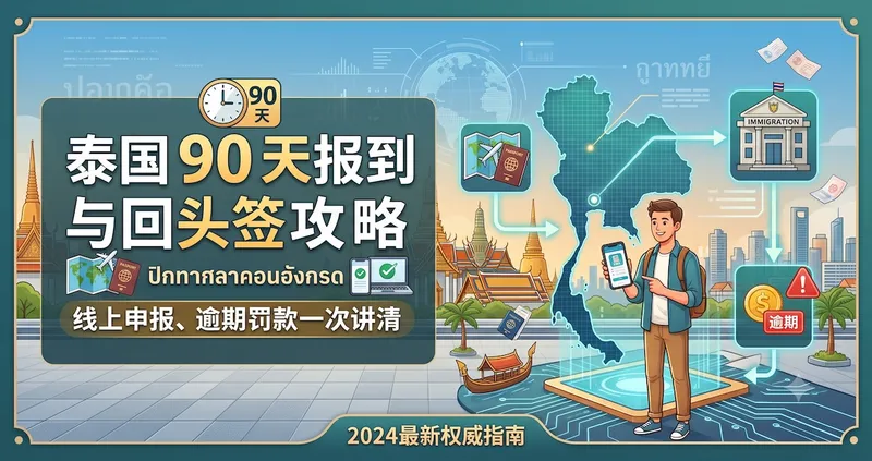 泰国 90 天报到与回头签攻略:线上申报、逾期罚款一次讲清