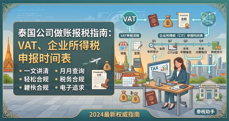 泰国公司做账报税指南:VAT、企业所得税申报时间表