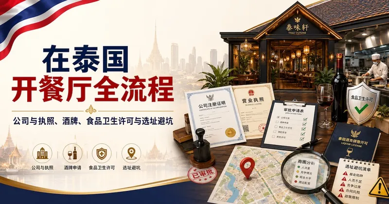 在泰国开餐厅全流程:公司与执照、酒牌、食品卫生许可与选址避坑